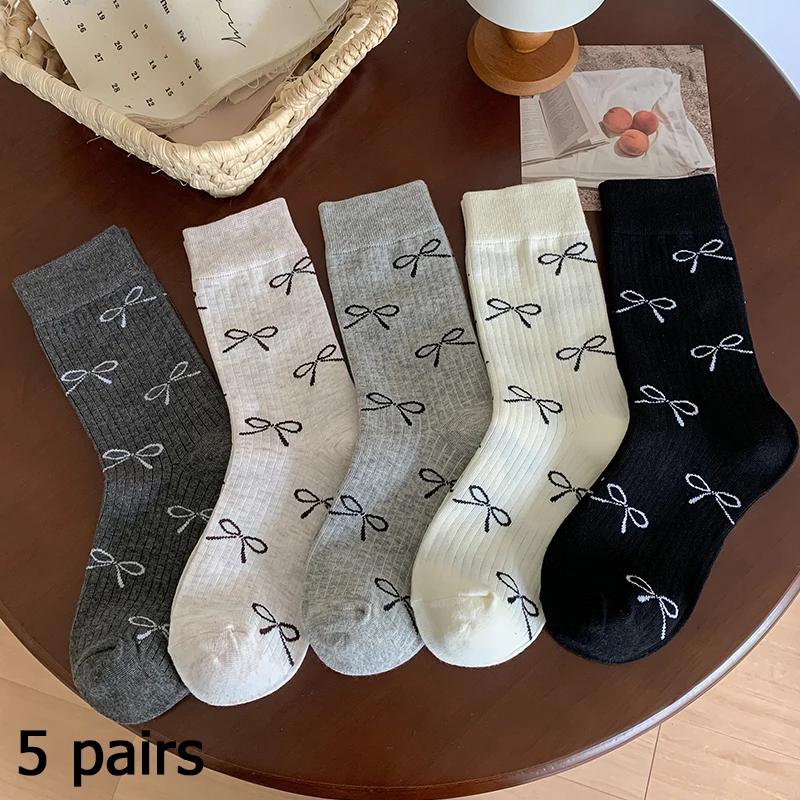 5pairs Women's Autumn/Winter 24 New Styles Pure Cotton Sweet Imiu Bowknot Pure Cotton Mid-Calf Socks
5pairs Women's Autumn/Winter 24 New Styles Pure Cotton Sweet Imiu Bowknot Pure Cotton Mid-Calf Socks
