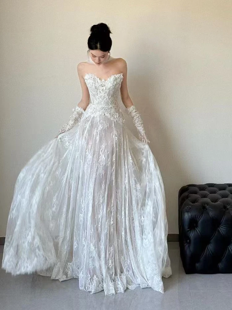 Ретро-платье для невесты с кружевом и шлейфом для женщин 8-25 лет, элегантное, в пол, для свадеб в отеле/в помещении
Ретро-платье для невесты с кружевом и шлейфом для женщин 8-25 лет, элегантное, в пол, для свадеб в отеле/в помещении