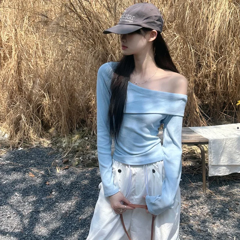 2025 Spice Girl Slanted Shoulder Long Sleeve Knit Slimming Trimming Body and Mind Machine Base Shirt Chic Off-the-Shoulder Top
2025 Spice Girl Slanted Shoulder Long Sleeve Knit Slimming Trimming Body and Mind Machine Base Shirt Chic Off-the-Shoulder Top