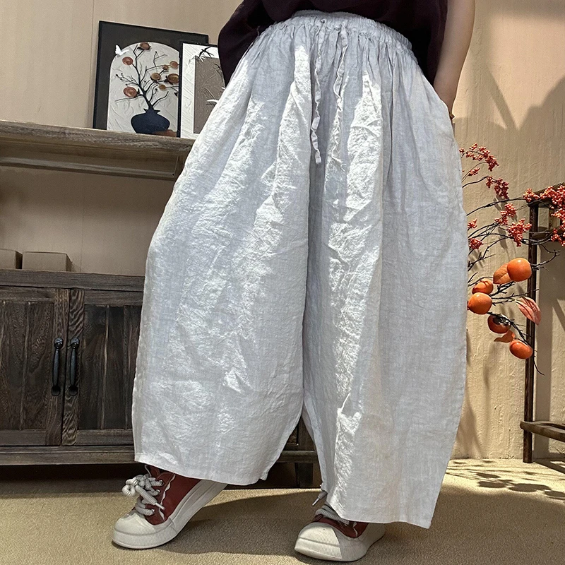 Spring/summer 2026 New Arrival Arts Style Women Ankle-length Pants Casual Loose Cotton Linen Elastic Waist Wide Leg Pants YH162
Spring/summer 2026 New Arrival Arts Style Women Ankle-length Pants Casual Loose Cotton Linen Elastic Waist Wide Leg Pants YH162