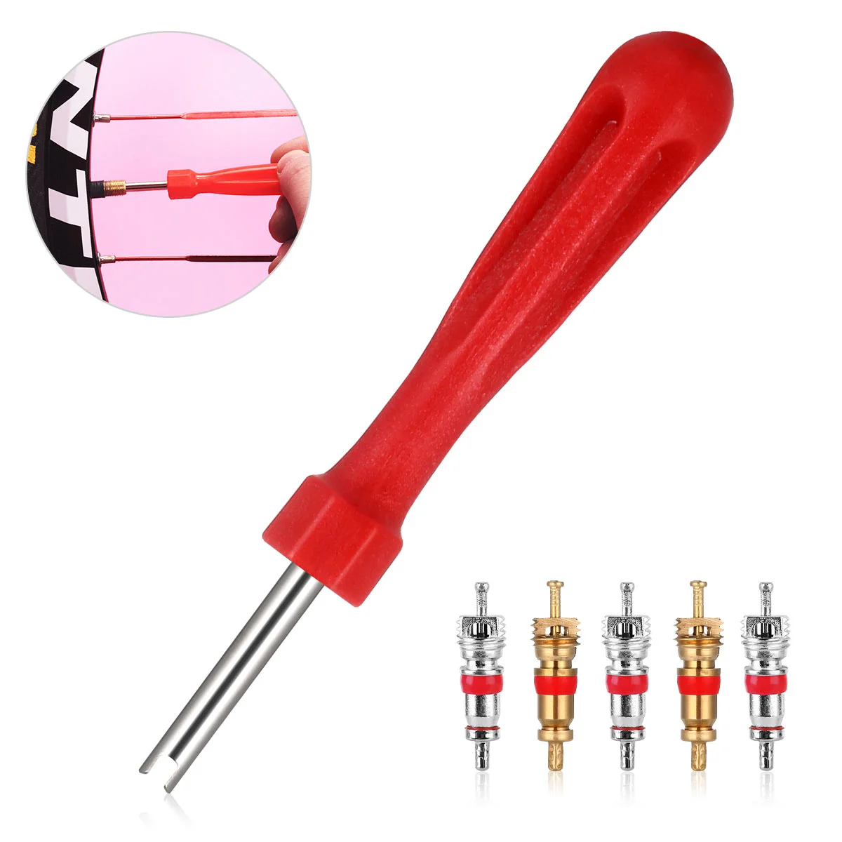 VORCOOL Tire Valve Core Removal Tool Set 5 Stainless Steel Cores Universal Fit for Car Truck Motorcycle ATV Tire Repair
VORCOOL Tire Valve Core Removal Tool Set 5 Stainless Steel Cores Universal Fit for Car Truck Motorcycle ATV Tire Repair