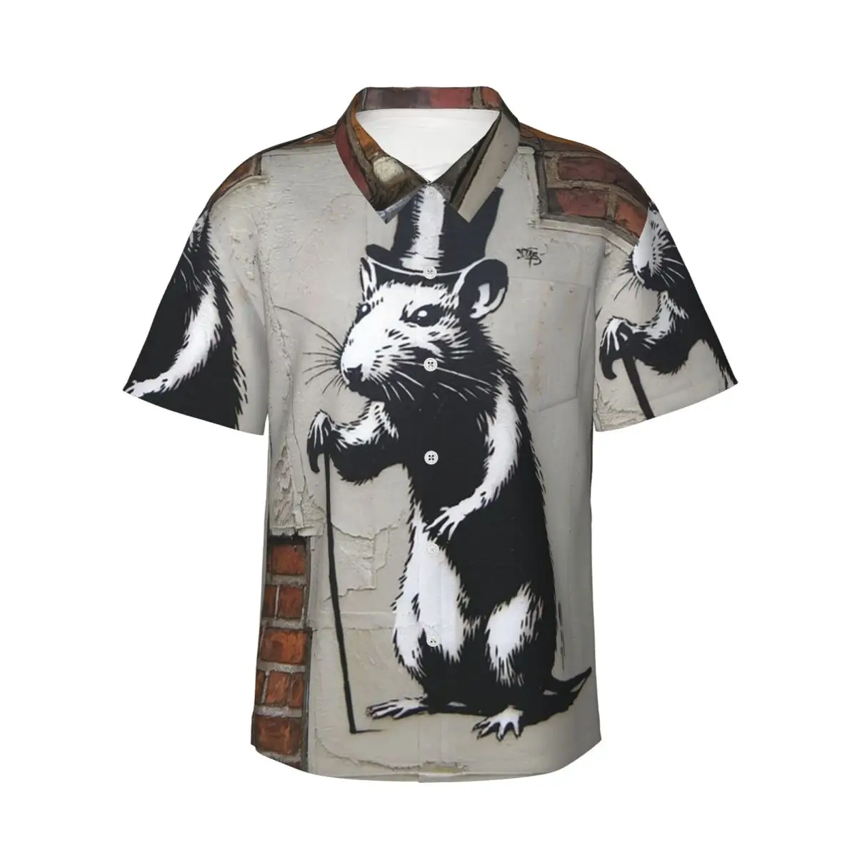 Banksy Rat Street Art Men's Shirts Hawaiian Short Sleeve Shirt Funny Lapel Tops for Summer Beach
Banksy Rat Street Art Men's Shirts Hawaiian Short Sleeve Shirt Funny Lapel Tops for Summer Beach