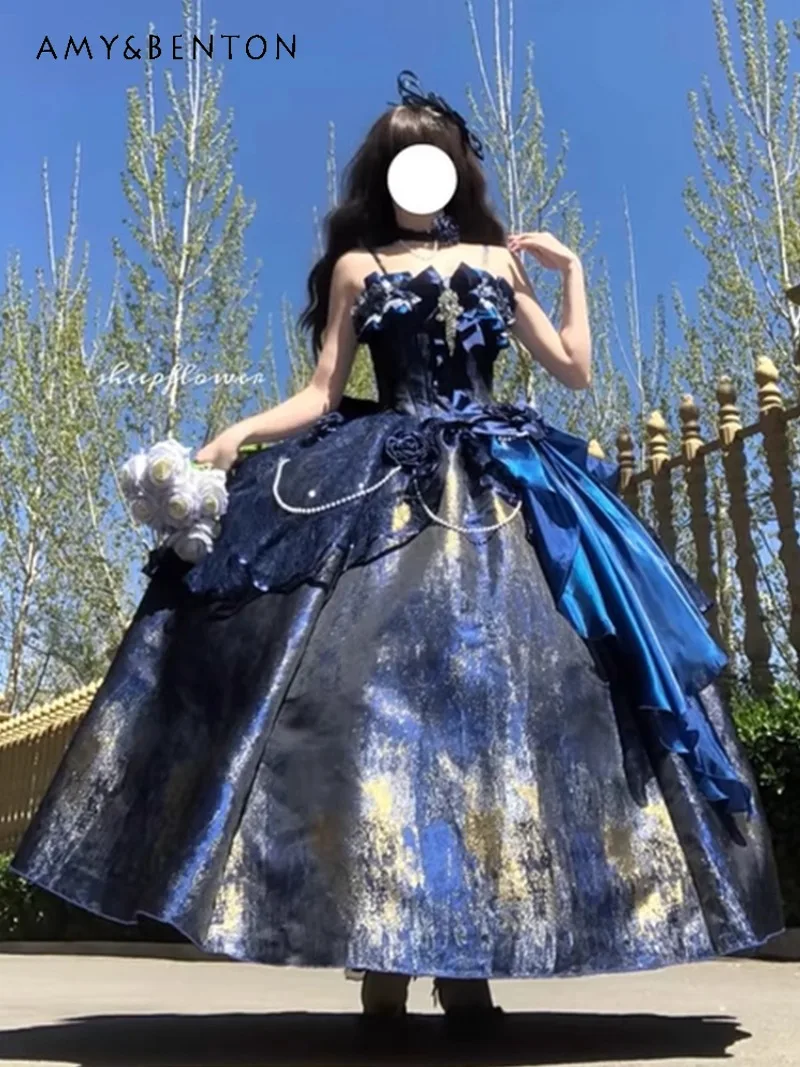 2025 Japanese Summer Lolita Flower Wedding Evening Dress High-end Adult Ceremony Bow Decoration A-Line Fluffy Dress For Women
2025 Japanese Summer Lolita Flower Wedding Evening Dress High-end Adult Ceremony Bow Decoration A-Line Fluffy Dress For Women