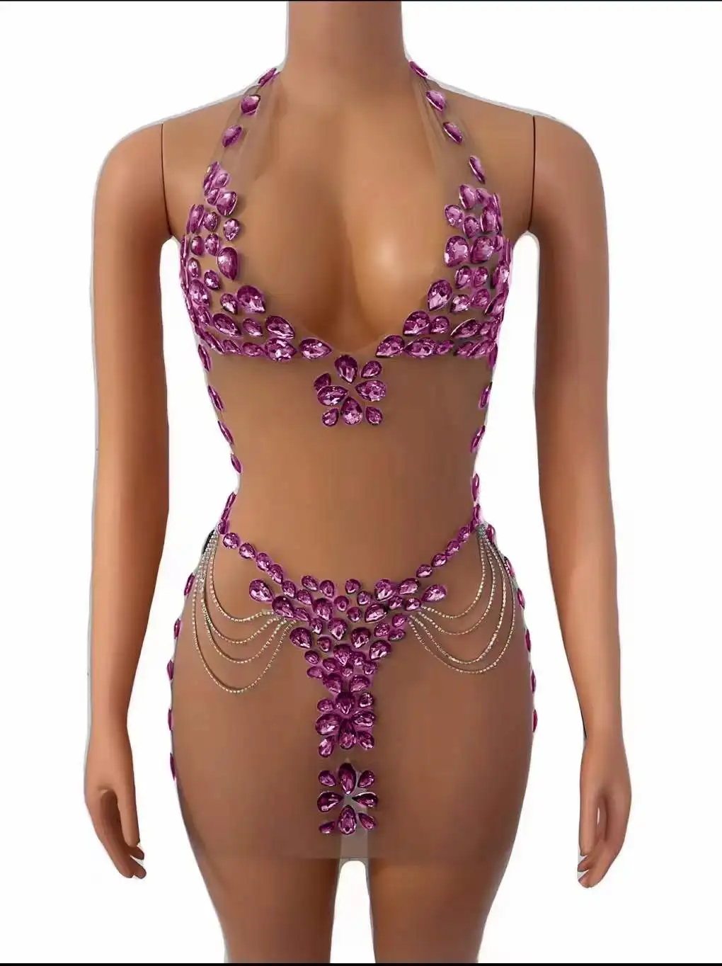 Women See Through Mesh Crystals Sexy Backless Las Vegas Pole Dance Short Dress Clubbing Night Party Beach Queen Outfits 2025
Women See Through Mesh Crystals Sexy Backless Las Vegas Pole Dance Short Dress Clubbing Night Party Beach Queen Outfits 2025
