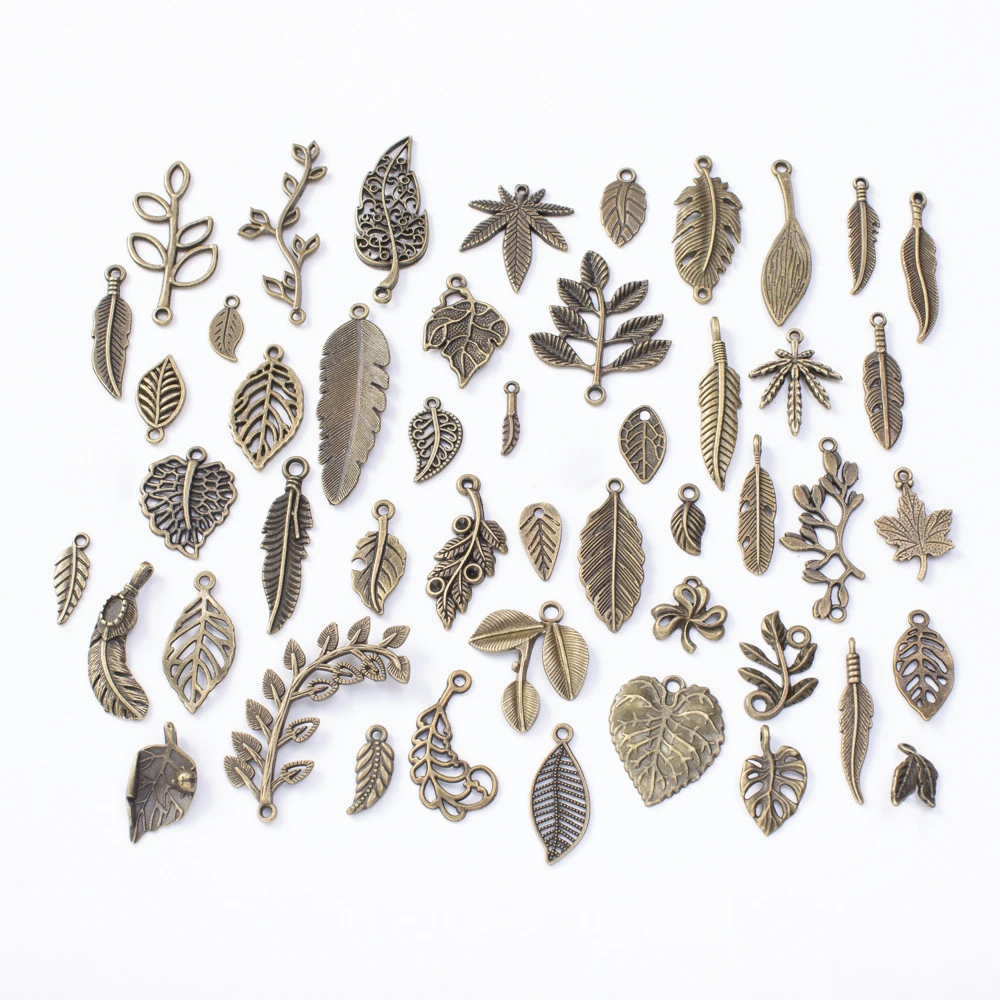 50 шт. винтажных подвесок-шармов в виде листьев и перьев, металлические брелоки для изготовления ювелирных изделий, аксессуары для ожерелий и браслетов своими руками
50 шт. винтажных подвесок-шармов в виде листьев и перьев, металлические брелоки для изготовления ювелирных изделий, аксессуары для ожерелий и браслетов своими руками