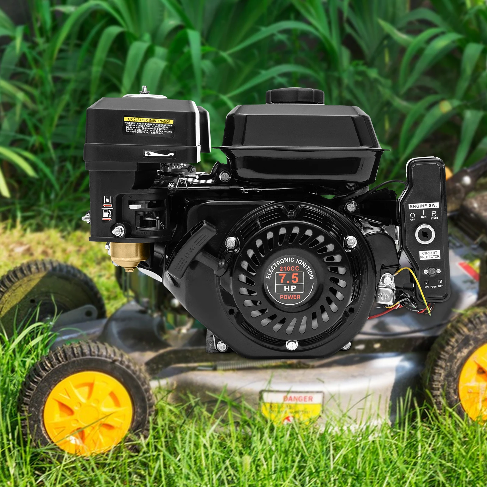 Бензиновый двигатель мощностью 7,5 л.с., 4-тактный бензиновый двигатель с электрическим запуском, двигатель с низким расходом масла OHV для картинга, генератора, водяного насоса
Бензиновый двигатель мощностью 7,5 л.с., 4-тактный бензиновый двигатель с электрическим запуском, двигатель с низким расходом масла OHV для картинга, генератора, водяного насоса