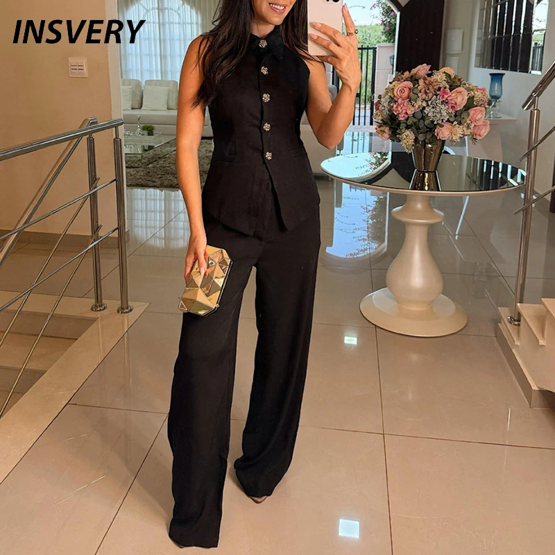 Elegant Single Breasted Vest Straight Pants Suit Women Fashion Two Piece Set Summer Office Outfits Streetwear
Elegant Single Breasted Vest Straight Pants Suit Women Fashion Two Piece Set Summer Office Outfits Streetwear