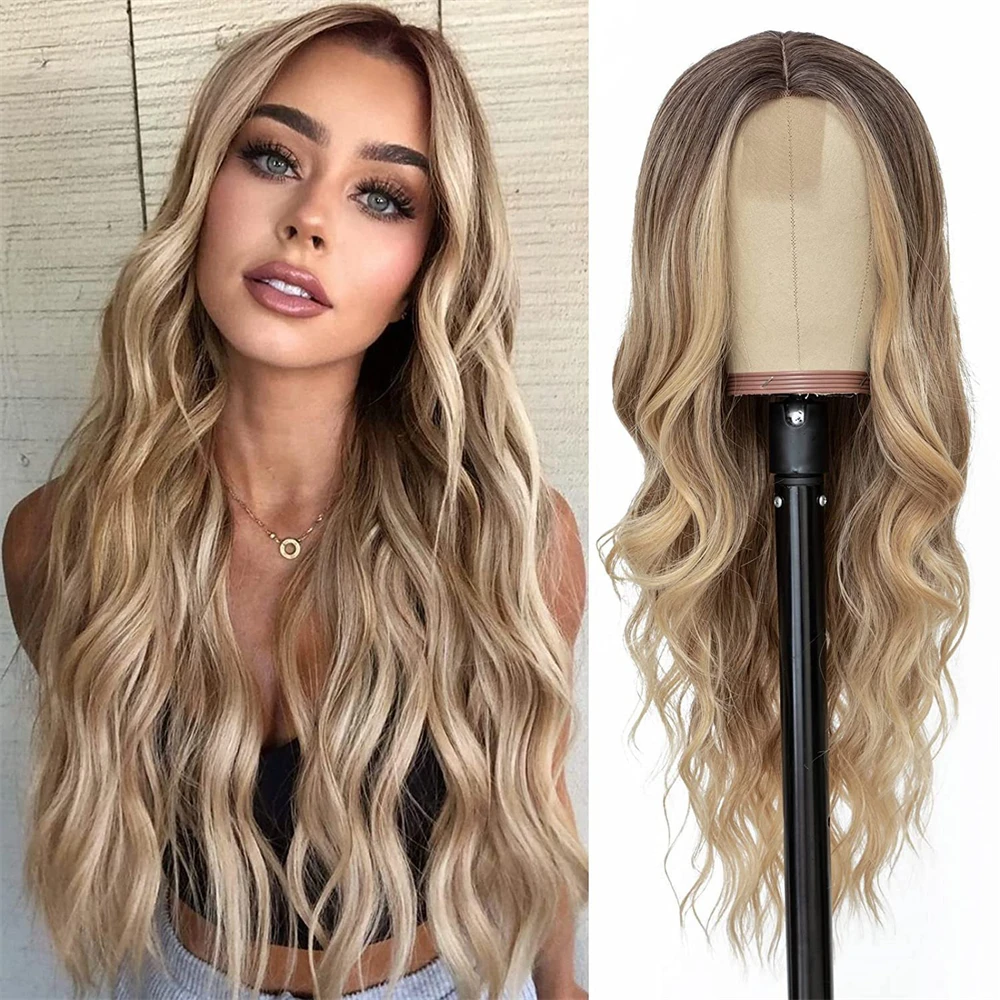 European and American wig, front lace split wig, small lace dyed long curly hair, synthetic headband, fashionable women's style
European and American wig, front lace split wig, small lace dyed long curly hair, synthetic headband, fashionable women's style