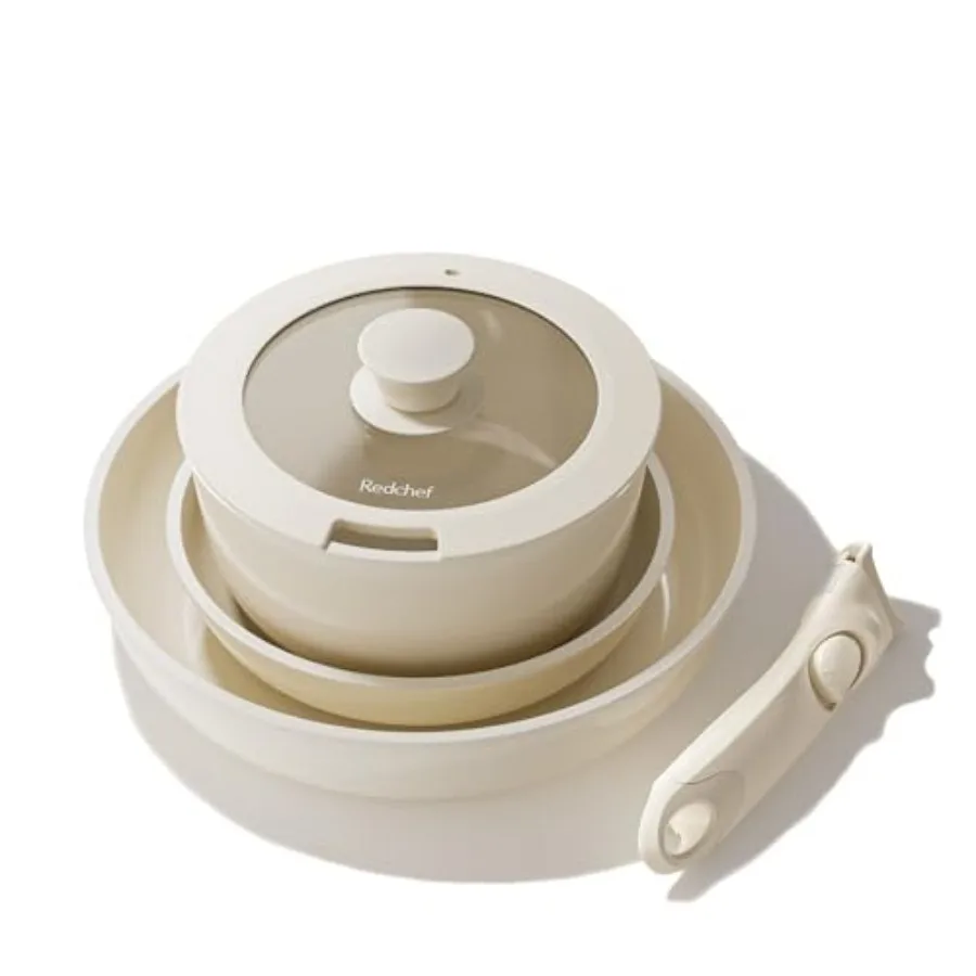 Non Toxic Ceramic Cookware Set with Detachable Handle for Kitchen and RV Camping PFAS PTFE PFOA PFOS Free Non Stick Pots and Pa
Non Toxic Ceramic Cookware Set with Detachable Handle for Kitchen and RV Camping PFAS PTFE PFOA PFOS Free Non Stick Pots and Pa