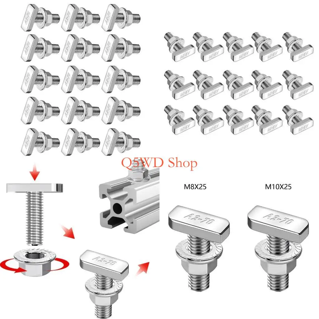 Q5WD 15pack Rustproof Stainless Steel T Bolt for Greenhouses Construction and Photovoltaic Mounting
Q5WD 15pack Rustproof Stainless Steel T Bolt for Greenhouses Construction and Photovoltaic Mounting