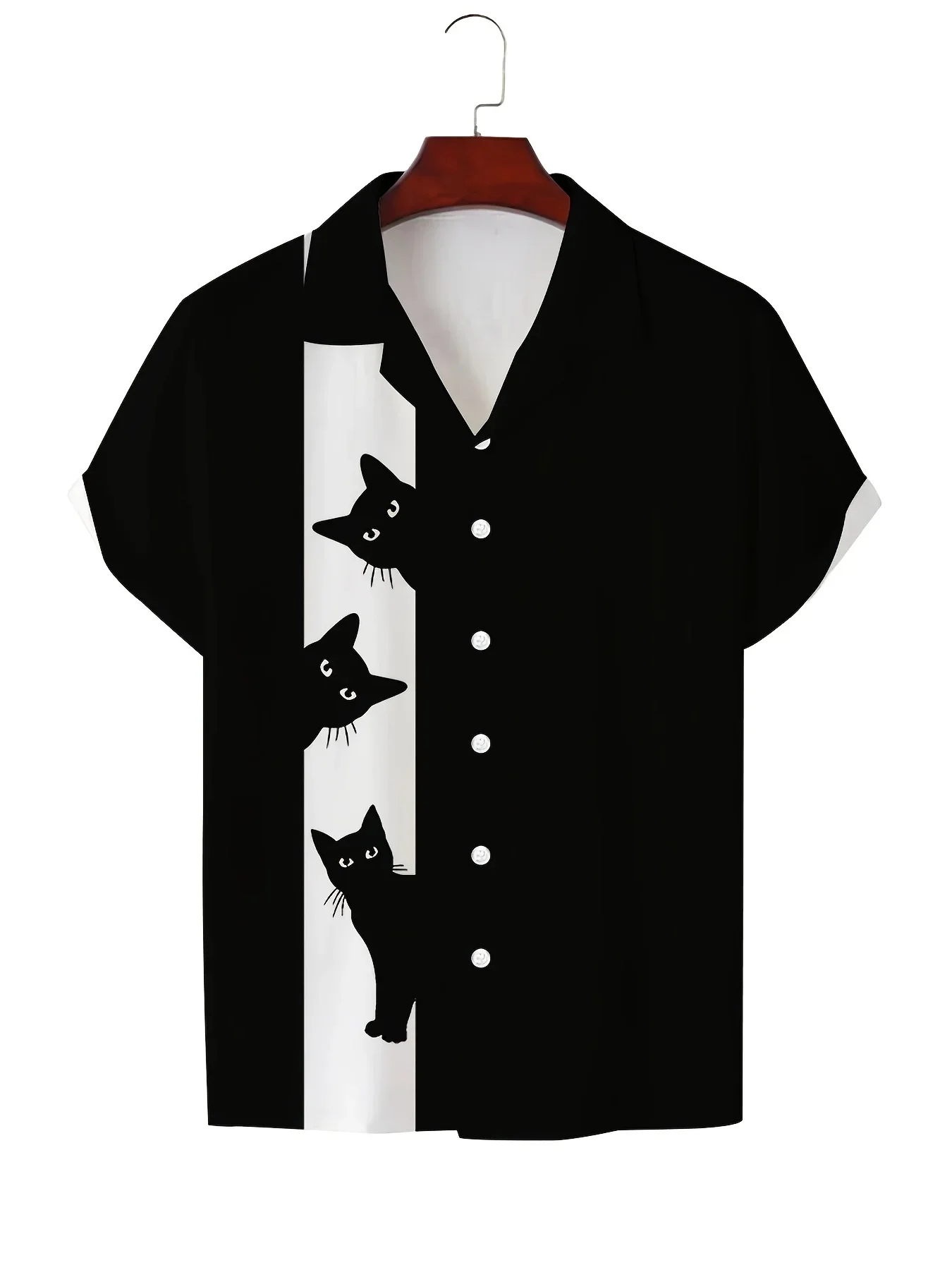 Multi Style Aloha Hawaiian Shirt For Men Black White Stripe Peeking Black Cat Print Short Sleeve Holiday Beach Button Up Shirt
Multi Style Aloha Hawaiian Shirt For Men Black White Stripe Peeking Black Cat Print Short Sleeve Holiday Beach Button Up Shirt