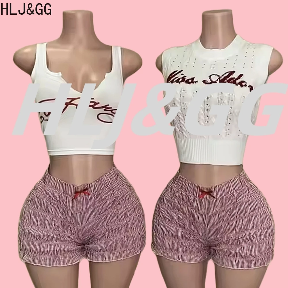 HLJ&GG White Fashion Y2K Knitting Print Two Piece Sets Women Round Neck Sleeveless Slim Tank Top And Plaid Ruched Shorts Outfits
HLJ&GG White Fashion Y2K Knitting Print Two Piece Sets Women Round Neck Sleeveless Slim Tank Top And Plaid Ruched Shorts Outfits