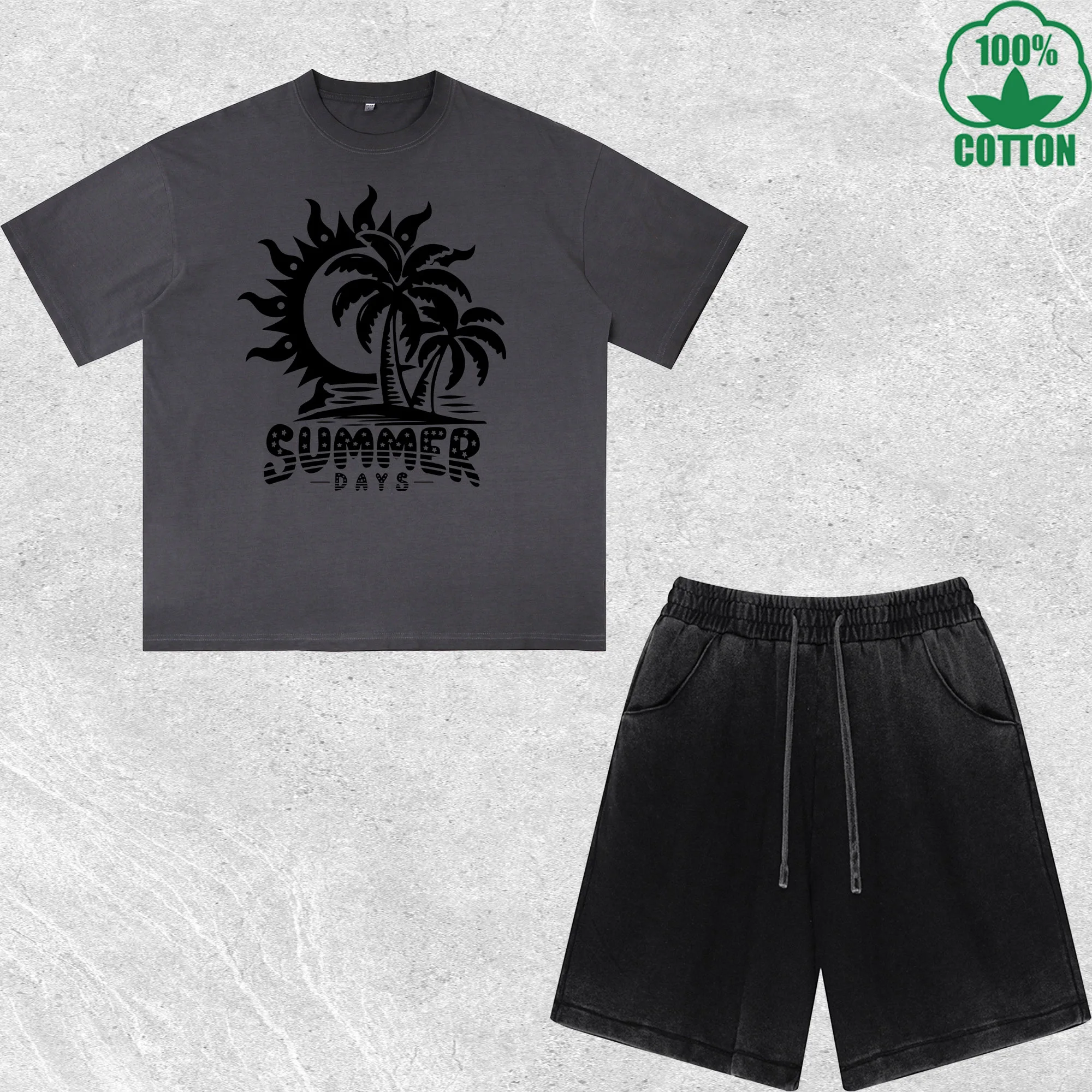 Summer Days Printed Dirty Wash T-Shirt Shorts Set Multicolor Combo Loose Trendy Fashionable 100%Cotton
Summer Days Printed Dirty Wash T-Shirt Shorts Set Multicolor Combo Loose Trendy Fashionable 100%Cotton