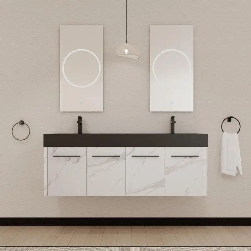 60-дюймовый настенный туалетный столик с раковиной, двойной черный полимерный бассейн с толстыми краями, дизайн упаковки KD
60-дюймовый настенный туалетный столик с раковиной, двойной черный полимерный бассейн с толстыми краями, дизайн упаковки KD