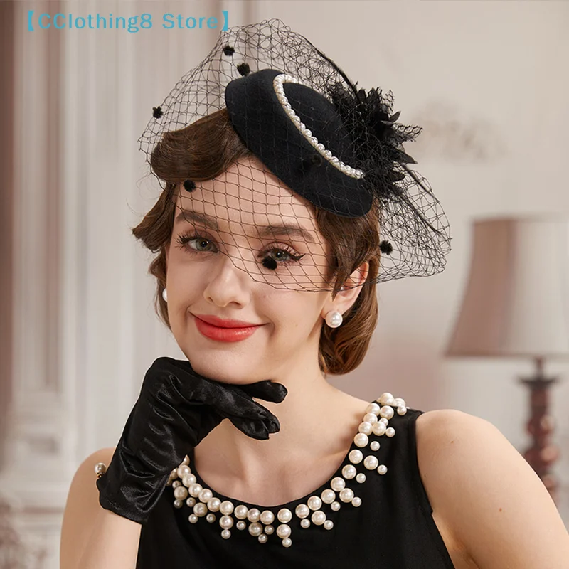 1Pcs Black Mesh Headdress Stewardess Hat French Temperament Pearl Hair Clip For Women【AliS8】
1Pcs Black Mesh Headdress Stewardess Hat French Temperament Pearl Hair Clip For Women【AliS8】