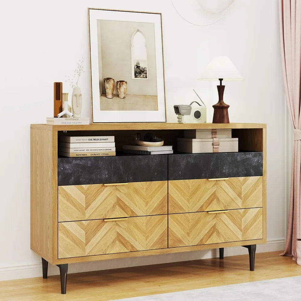 Modern Dresser for Bedroom, Mid Century Wood Dresser, 47” Wide Chest of Drawers TV Stand, 6 Drawer Clothes Storage Orga
Modern Dresser for Bedroom, Mid Century Wood Dresser, 47” Wide Chest of Drawers TV Stand, 6 Drawer Clothes Storage Orga
