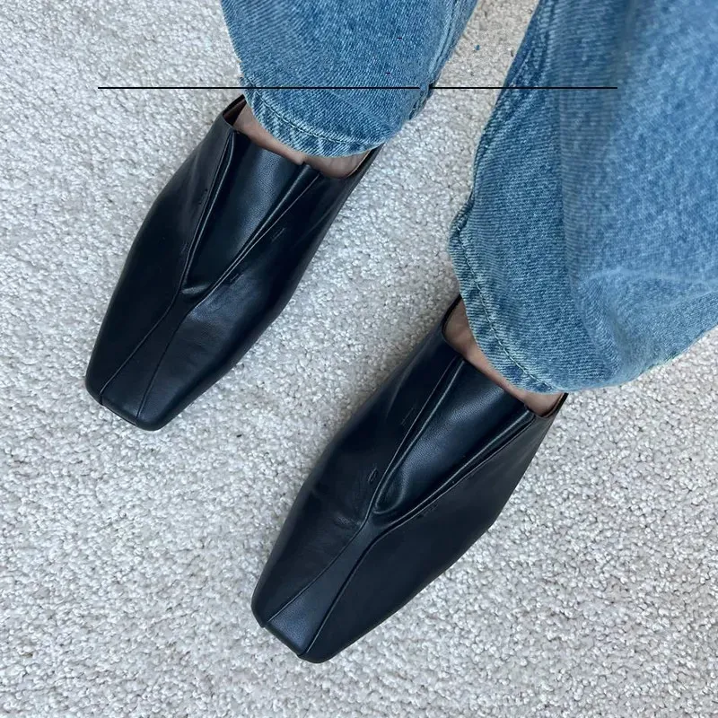 【ENMAYER】 Genuine Leather Loafers for Women Sheep Skin Fashion Pleated Office Lady Flat Slip on Lazy Shoes Square Toe Loafers
【ENMAYER】 Genuine Leather Loafers for Women Sheep Skin Fashion Pleated Office Lady Flat Slip on Lazy Shoes Square Toe Loafers