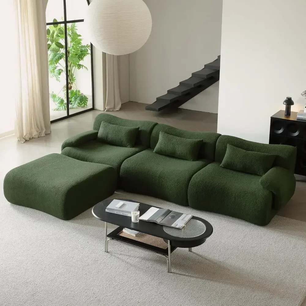 Deep Seated Plush Boucle Fabric L-Shaped Sofa, Oversized Cloud-Like Sectional, Living Room Furniture, No Assembly Required, Memo
Deep Seated Plush Boucle Fabric L-Shaped Sofa, Oversized Cloud-Like Sectional, Living Room Furniture, No Assembly Required, Memo