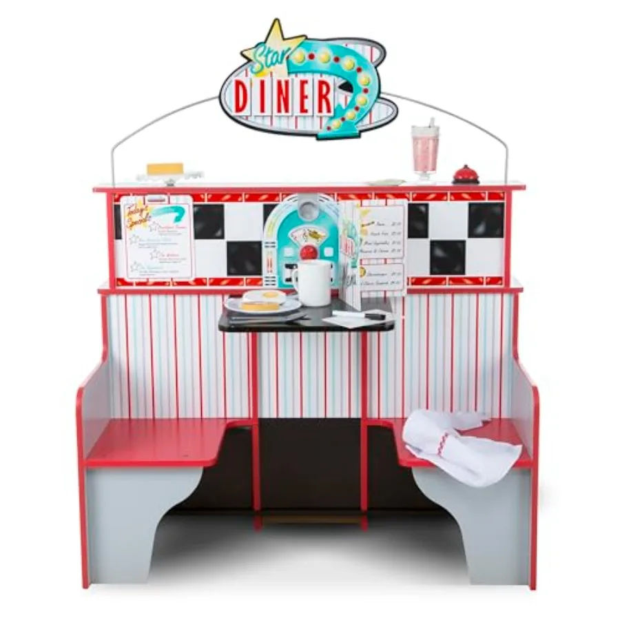 Star Diner Restaurant play space for kids, double-sided wooden design, natural wood color, durable and eco-friendly constructio
Star Diner Restaurant play space for kids, double-sided wooden design, natural wood color, durable and eco-friendly constructio