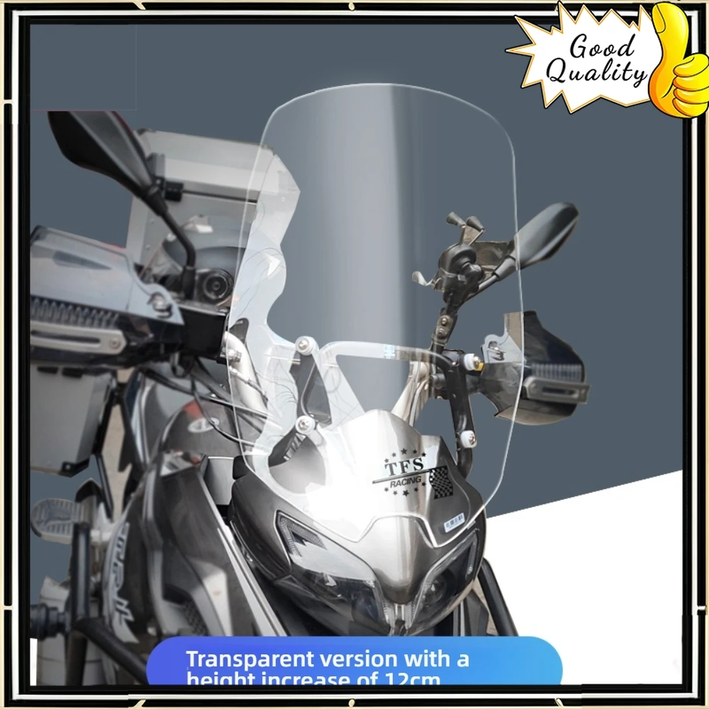 Good Quality For Benelli TRK251 modified windshield, front windshield panel raised, widened, and protected from rain
Good Quality For Benelli TRK251 modified windshield, front windshield panel raised, widened, and protected from rain
