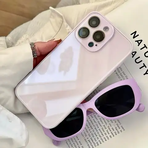Luxuriöse All-Inclusive-Handyhülle aus gehärtetem Glas für iPhone 17, 16, 15, 14, 13, 12, 11, Pro Max, Kamera, schützt die Einfachheit