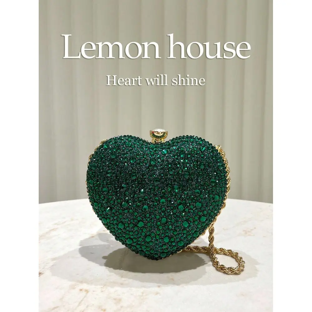 Luxurious Sparkling Emerald Green Rhinestone Heart Shaped Mini Clutch Bag, Adorable Glitter Heart Handbag, Suitable For Women,
Luxurious Sparkling Emerald Green Rhinestone Heart Shaped Mini Clutch Bag, Adorable Glitter Heart Handbag, Suitable For Women,