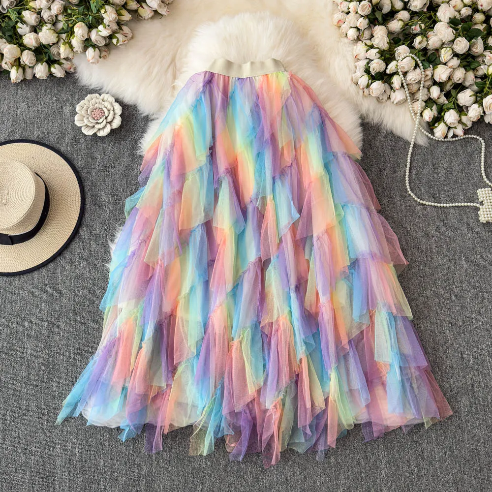 sweet cake skirts women colorful mesh skirt
sweet cake skirts women colorful mesh skirt