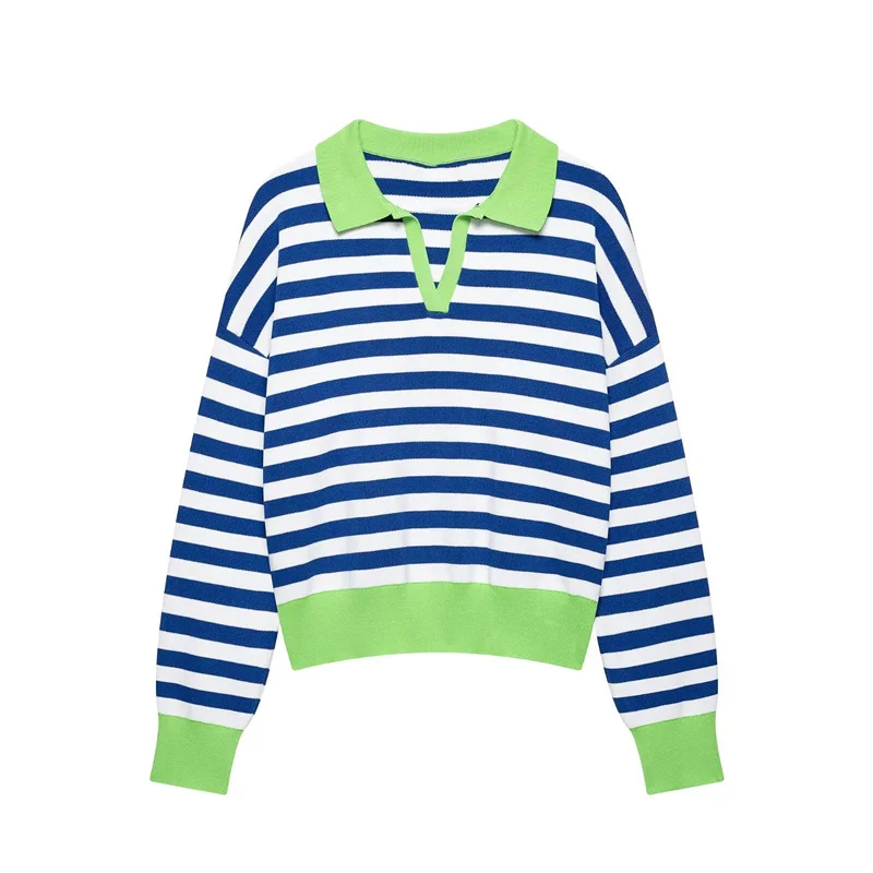 Summer Women's Striped Knitted Sweater Top 2026 New Fashion Long Sleeved Pullover Sweater Women's Sweater
Summer Women's Striped Knitted Sweater Top 2026 New Fashion Long Sleeved Pullover Sweater Women's Sweater