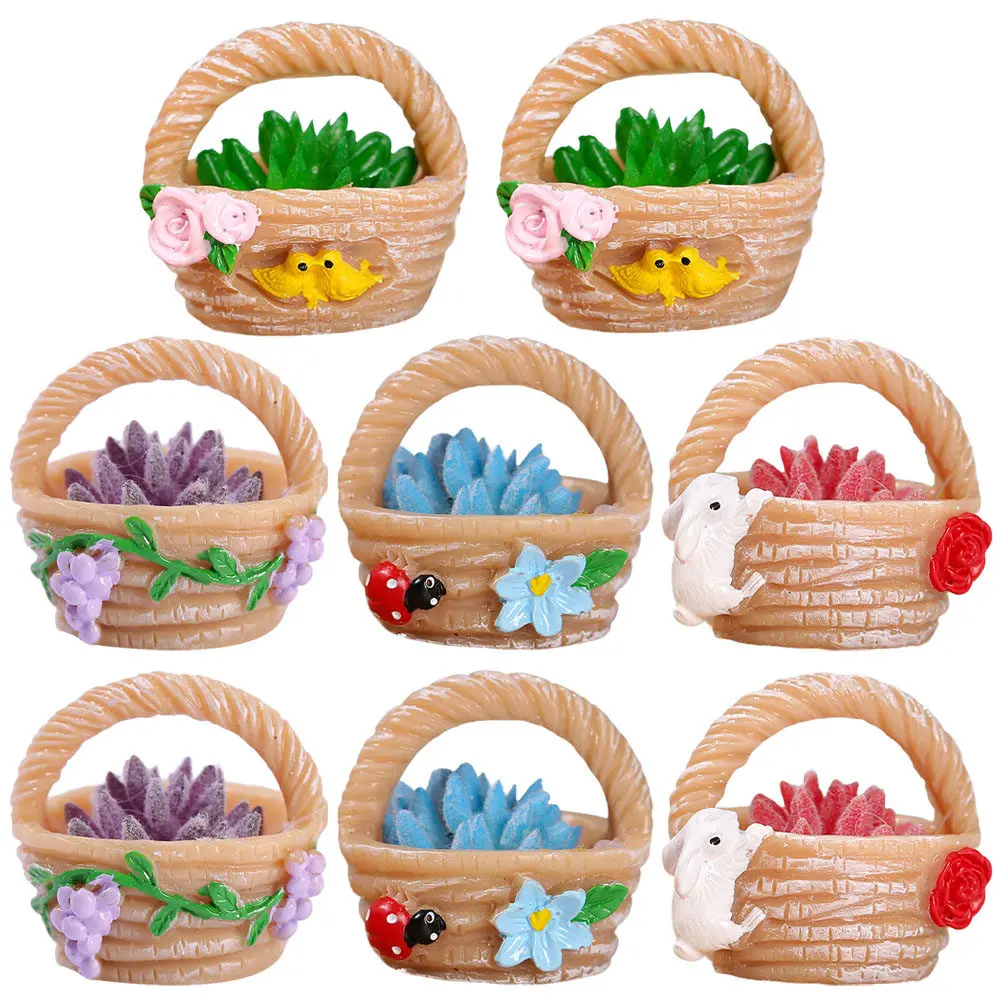 8Pcs Realistic Miniature Flower Basket Resin Micro Landscape Decor Mini House Garden Supplies Small Potted Plant Ornament
8Pcs Realistic Miniature Flower Basket Resin Micro Landscape Decor Mini House Garden Supplies Small Potted Plant Ornament