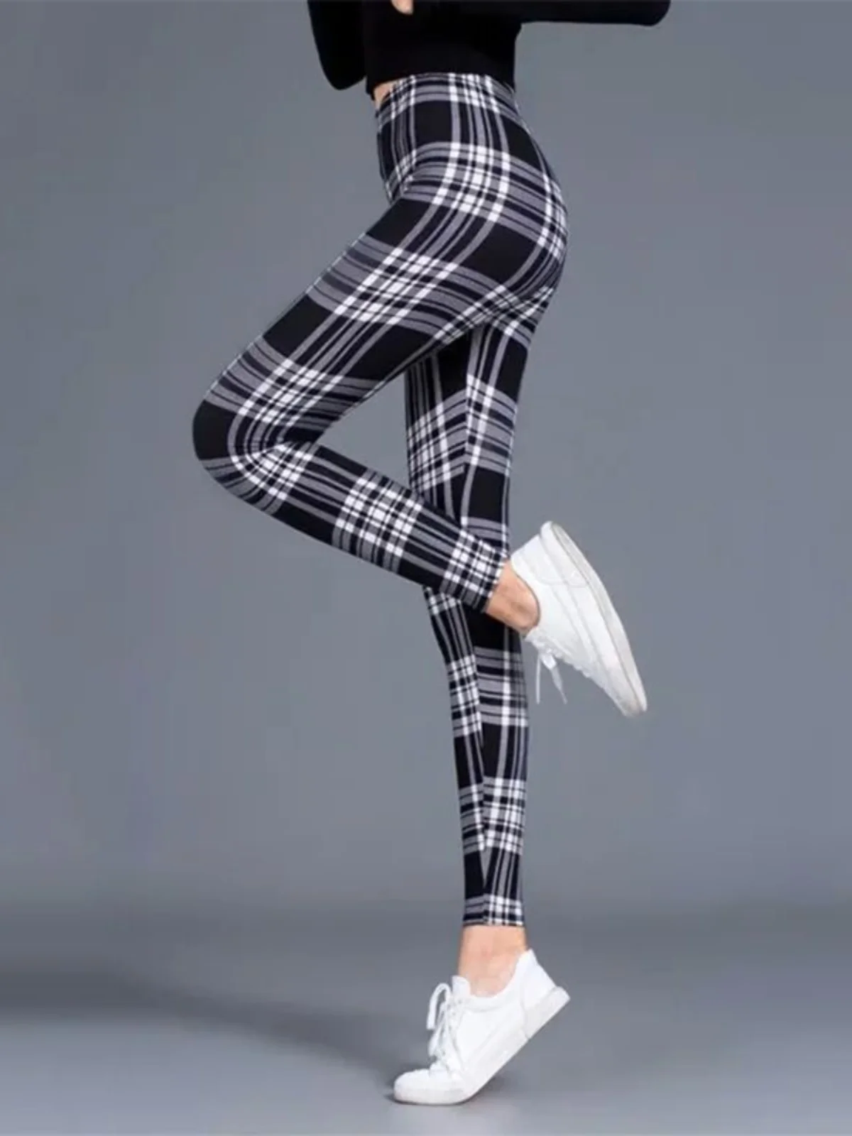 Casual Plaid High Waist Slim Fit Pants Women's Street Sle Nine Quarter Length Trousers Comfortable Loose Elastic Waist
Casual Plaid High Waist Slim Fit Pants Women's Street Sle Nine Quarter Length Trousers Comfortable Loose Elastic Waist