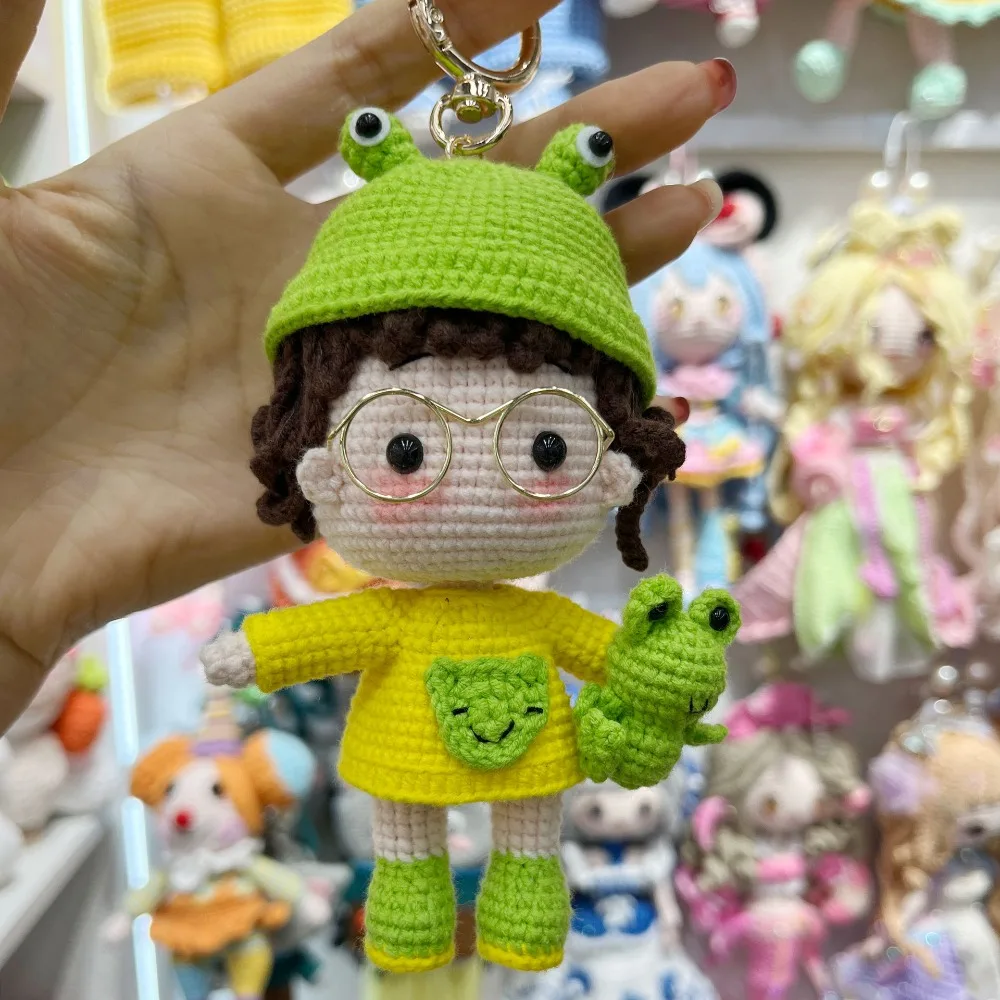 Customized 12-20cm High Handmade Crochet Doll Pendant, Finished Crochet Cute Frog Doll Decoration for Table,creative Key Chain
Customized 12-20cm High Handmade Crochet Doll Pendant, Finished Crochet Cute Frog Doll Decoration for Table,creative Key Chain