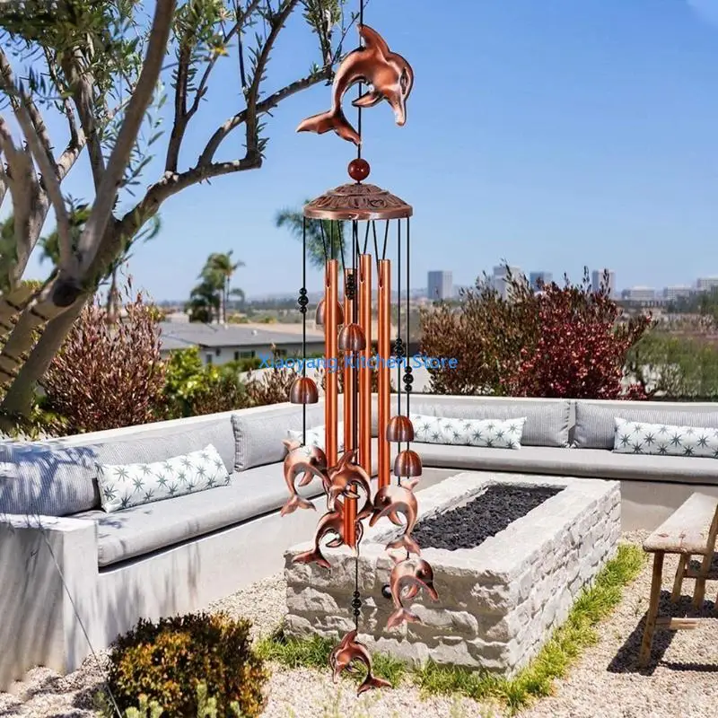 69HC 35 Inch Wind Chimes Retro Dolphin Bells Soothing Tones Indoor Outdoor Decoration for Patio Porch Garden Backyard
69HC 35 Inch Wind Chimes Retro Dolphin Bells Soothing Tones Indoor Outdoor Decoration for Patio Porch Garden Backyard