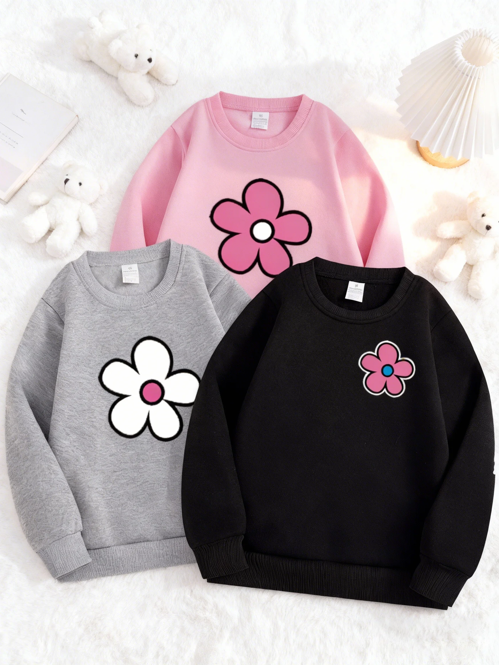 3-Piece Set: Girls' Fashionable, Cute, Trendy Printed Sweatshirts - Comfortable and Versatile Layering Tops for Sports, Leisure,
3-Piece Set: Girls' Fashionable, Cute, Trendy Printed Sweatshirts - Comfortable and Versatile Layering Tops for Sports, Leisure,