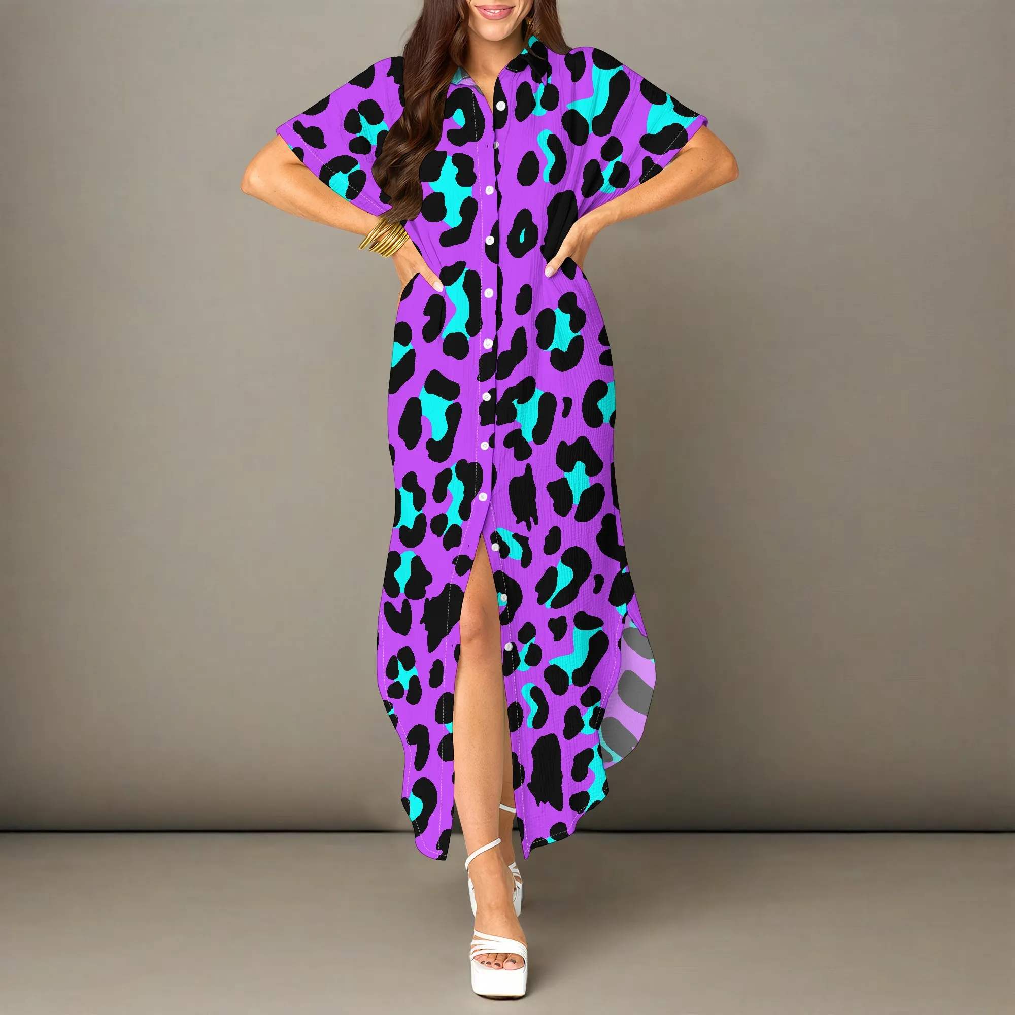 Women's Leopard Print Button Down Maxi Dress Loose Beach Cover Up Vacation Shirt Dress XS-3XL
Women's Leopard Print Button Down Maxi Dress Loose Beach Cover Up Vacation Shirt Dress XS-3XL