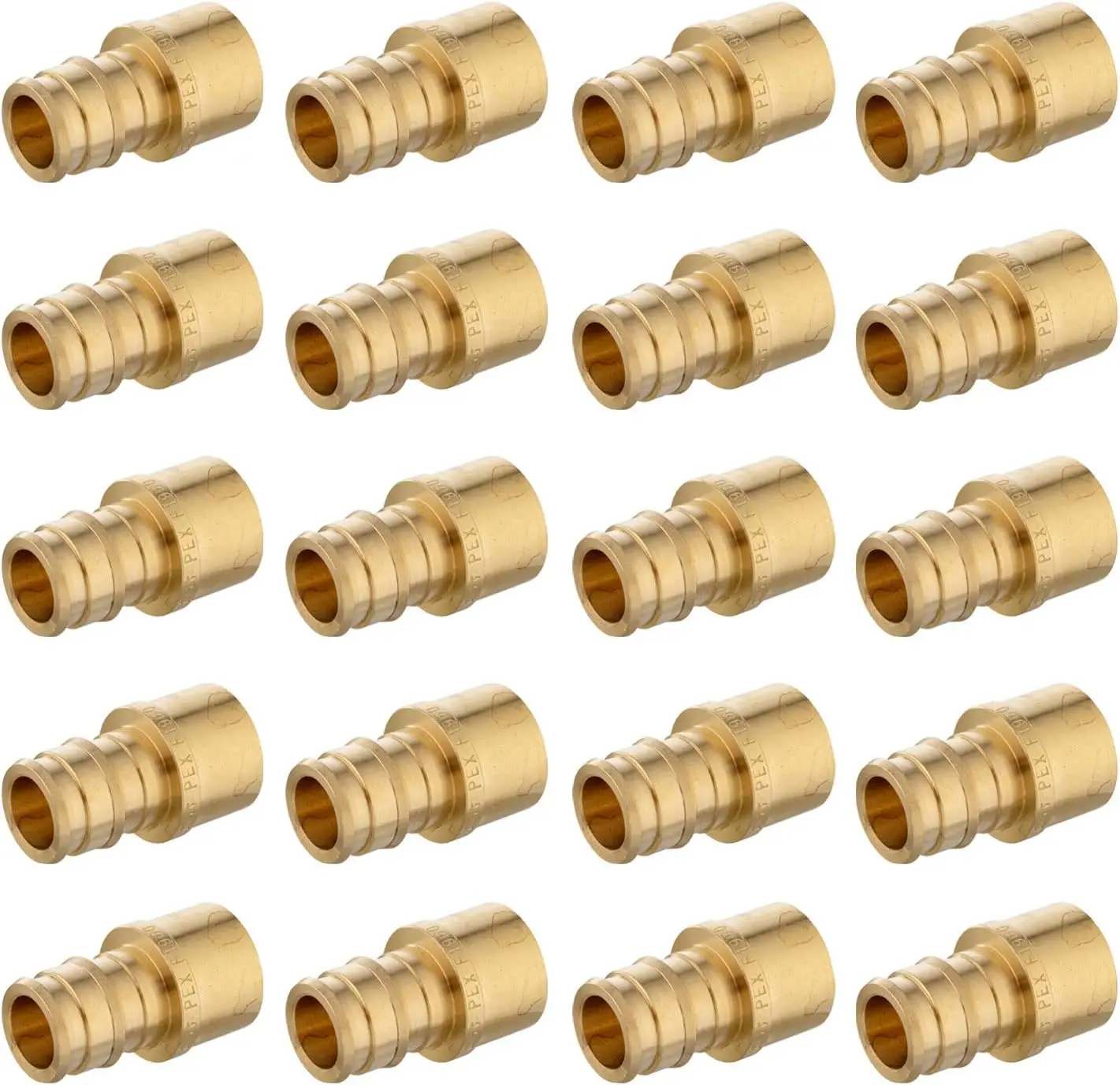 Pack of 20 Brass PEX Full Flow Expansion Fittings, 1/2" Female Sweat Adapter for Plumbing
Pack of 20 Brass PEX Full Flow Expansion Fittings, 1/2" Female Sweat Adapter for Plumbing