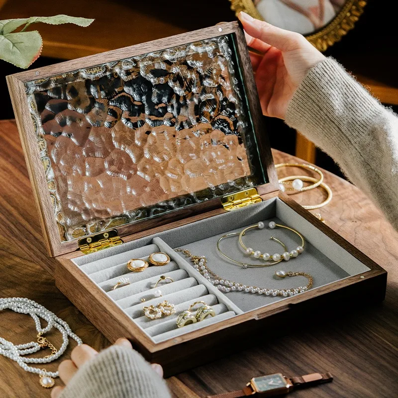 Solid Wood Jewelry Box Ring Earrings Organizer Boxes with Lid Transparent Jewellery Storage Cases Women Bracelet Necklace Case
Solid Wood Jewelry Box Ring Earrings Organizer Boxes with Lid Transparent Jewellery Storage Cases Women Bracelet Necklace Case