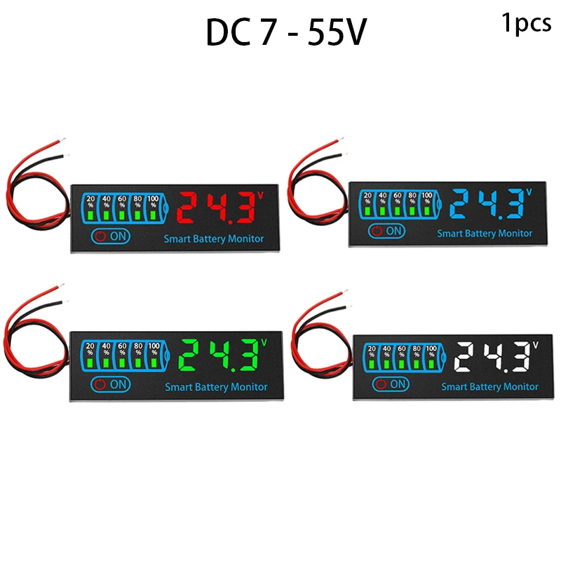 DC 7-55V 3S 5S 6S 12S LED Battery Indicator Voltage Power Charge Indicator Acid/Lithium Universal Battery Level Display Board
DC 7-55V 3S 5S 6S 12S LED Battery Indicator Voltage Power Charge Indicator Acid/Lithium Universal Battery Level Display Board