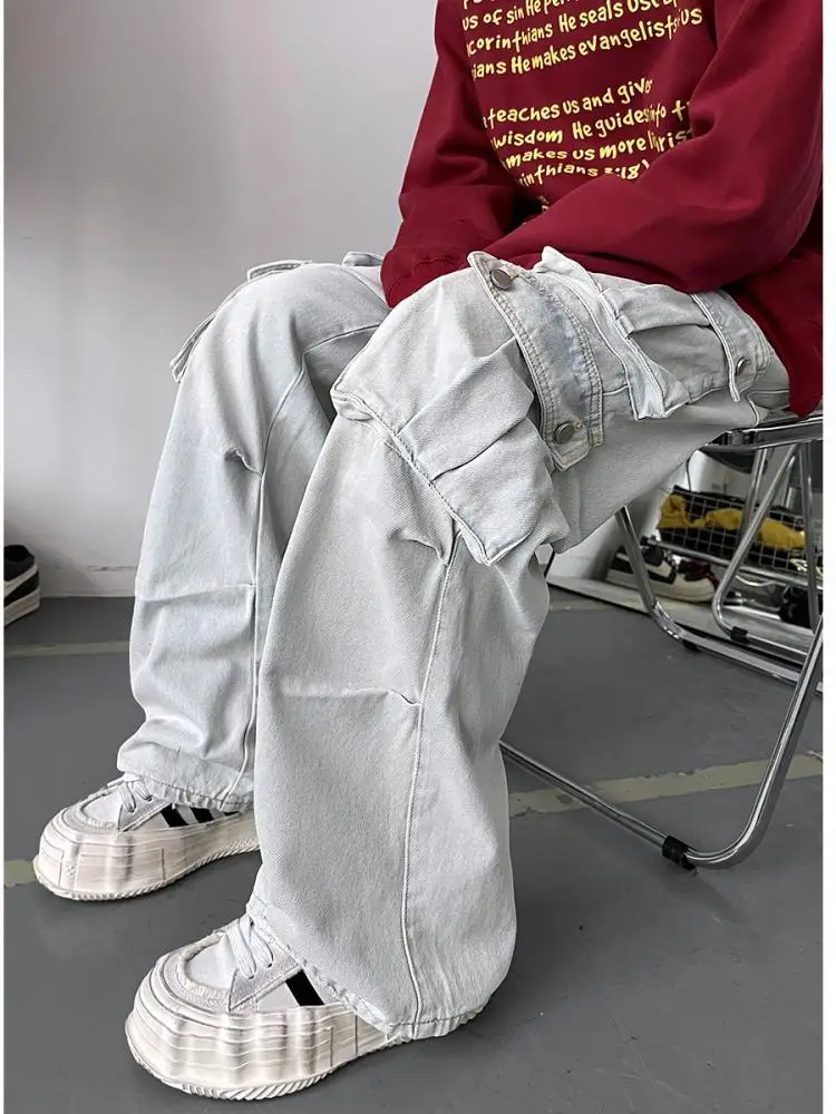 American Sle Men's Workwear Jeans High Street Straight Leg Wide Leg Long Pants Multiple kets Waed out CleanFit
American Sle Men's Workwear Jeans High Street Straight Leg Wide Leg Long Pants Multiple kets Waed out CleanFit