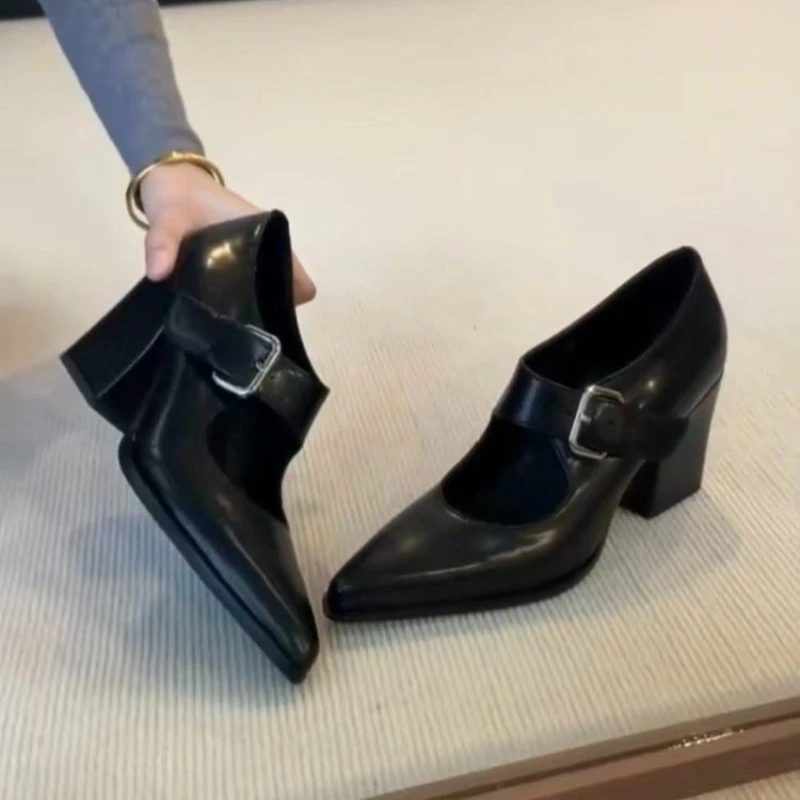 Thick-soled Pointed-toe Buckle Waterproof Platform Fashionable Versatile Comfortable Anti-slip Breathable Women's Single Shoes
Thick-soled Pointed-toe Buckle Waterproof Platform Fashionable Versatile Comfortable Anti-slip Breathable Women's Single Shoes