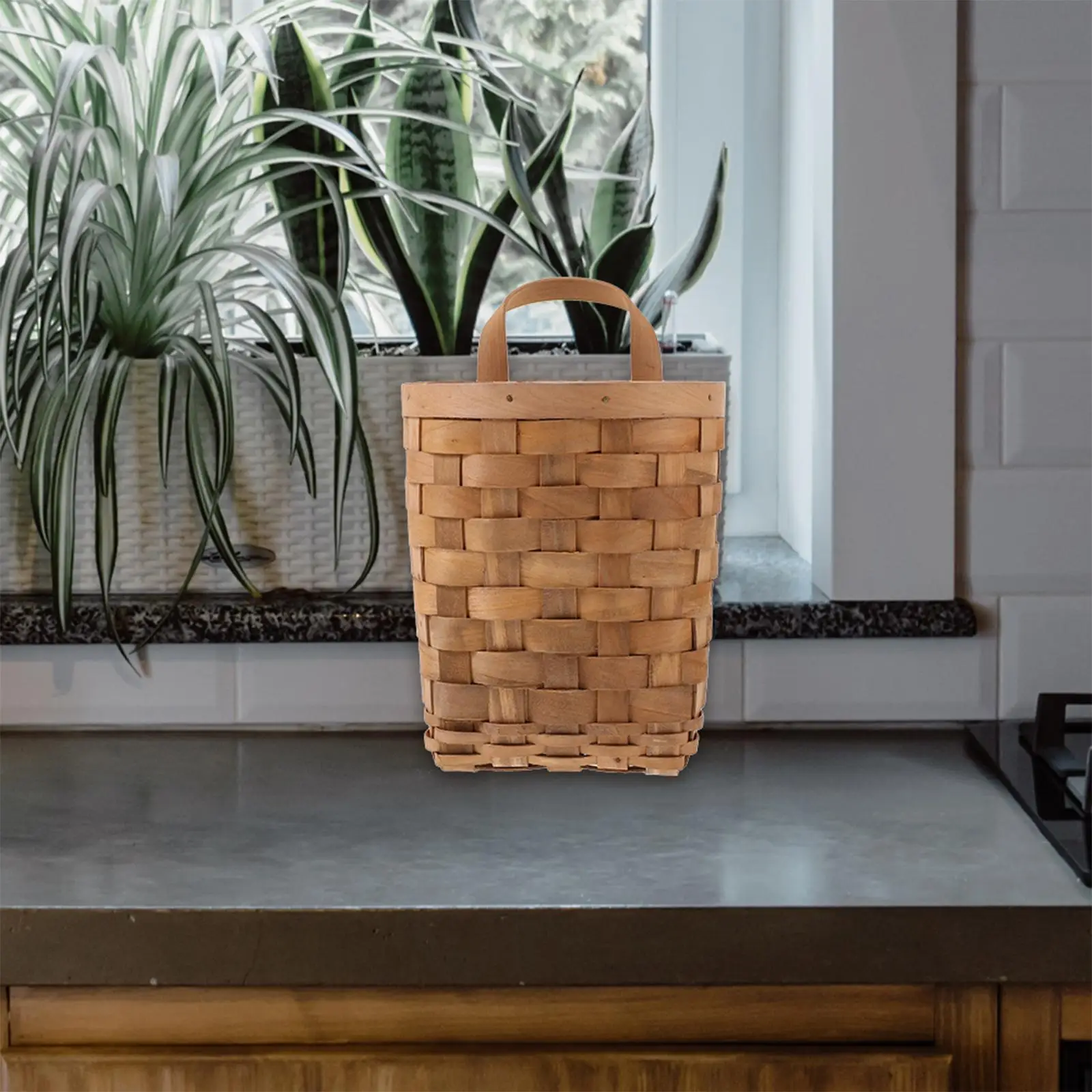 Woven Storage Basket Wood Material 14x10.8x17.5cm Kitchen Organizers Hanging Bins Basket Storage Solution
Woven Storage Basket Wood Material 14x10.8x17.5cm Kitchen Organizers Hanging Bins Basket Storage Solution