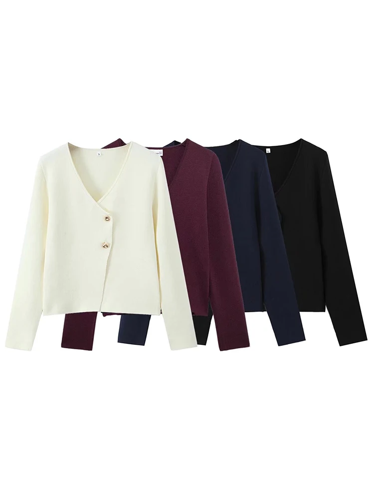 Willshela Women Fashion Wine Red Single Breasted Knitted Sweater Vintage V-Neck Long Sleeves Female Chic Lady Tops
Willshela Women Fashion Wine Red Single Breasted Knitted Sweater Vintage V-Neck Long Sleeves Female Chic Lady Tops