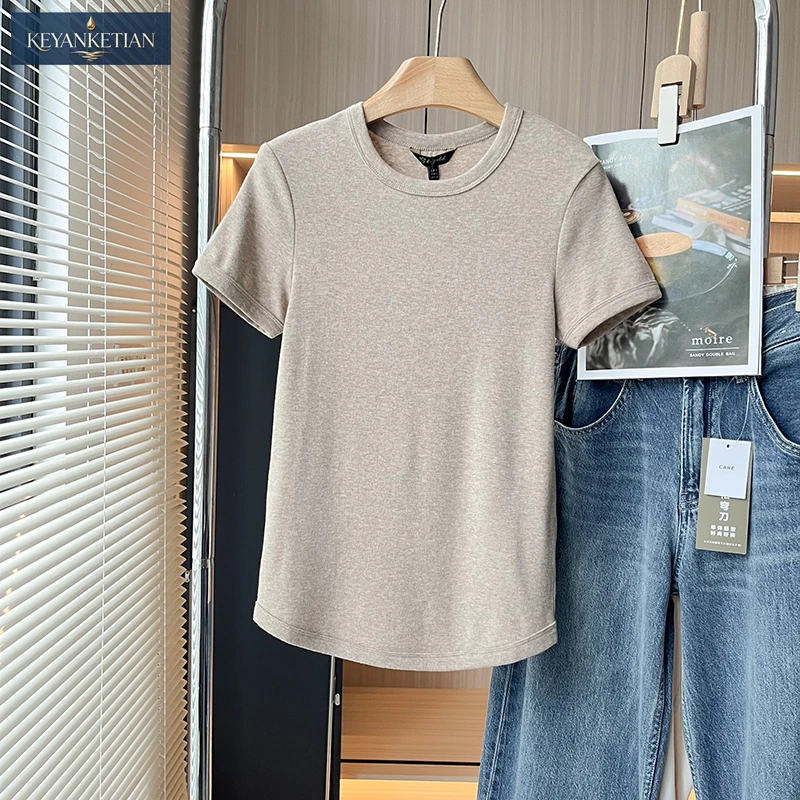 KEYANKETIAN 2026 Summer Classic Casual Form-Fitting Tee Top Crew Neck, Short Sleeves & Soft Stretch Fabric Knitted Cotton Top
KEYANKETIAN 2026 Summer Classic Casual Form-Fitting Tee Top Crew Neck, Short Sleeves & Soft Stretch Fabric Knitted Cotton Top