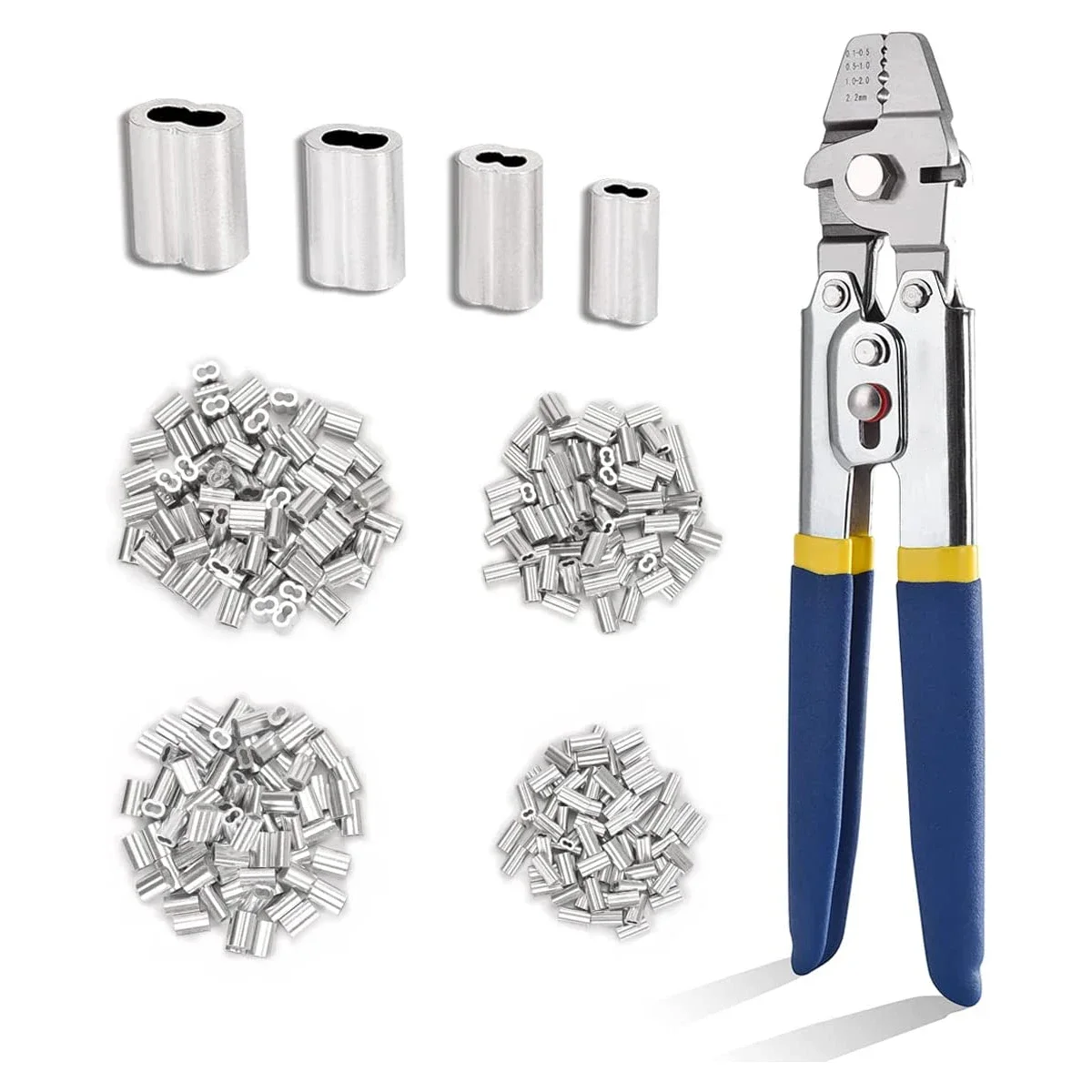 The aluminum sleeve of the wire rope crimping pliers can accommodate cables up to 2.2mm in length
The aluminum sleeve of the wire rope crimping pliers can accommodate cables up to 2.2mm in length