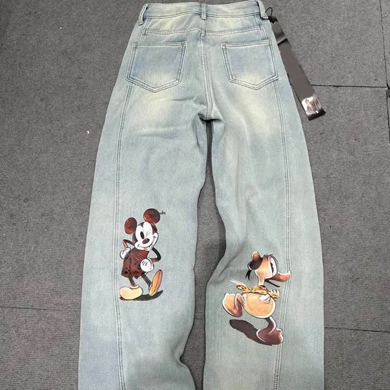 Disney Retro Vintage Vintage Light Blue Mickey Print Jeans For Women 2025 Spring And Autumn Wide Leg Pants Trend Versatile Pants
Disney Retro Vintage Vintage Light Blue Mickey Print Jeans For Women 2025 Spring And Autumn Wide Leg Pants Trend Versatile Pants