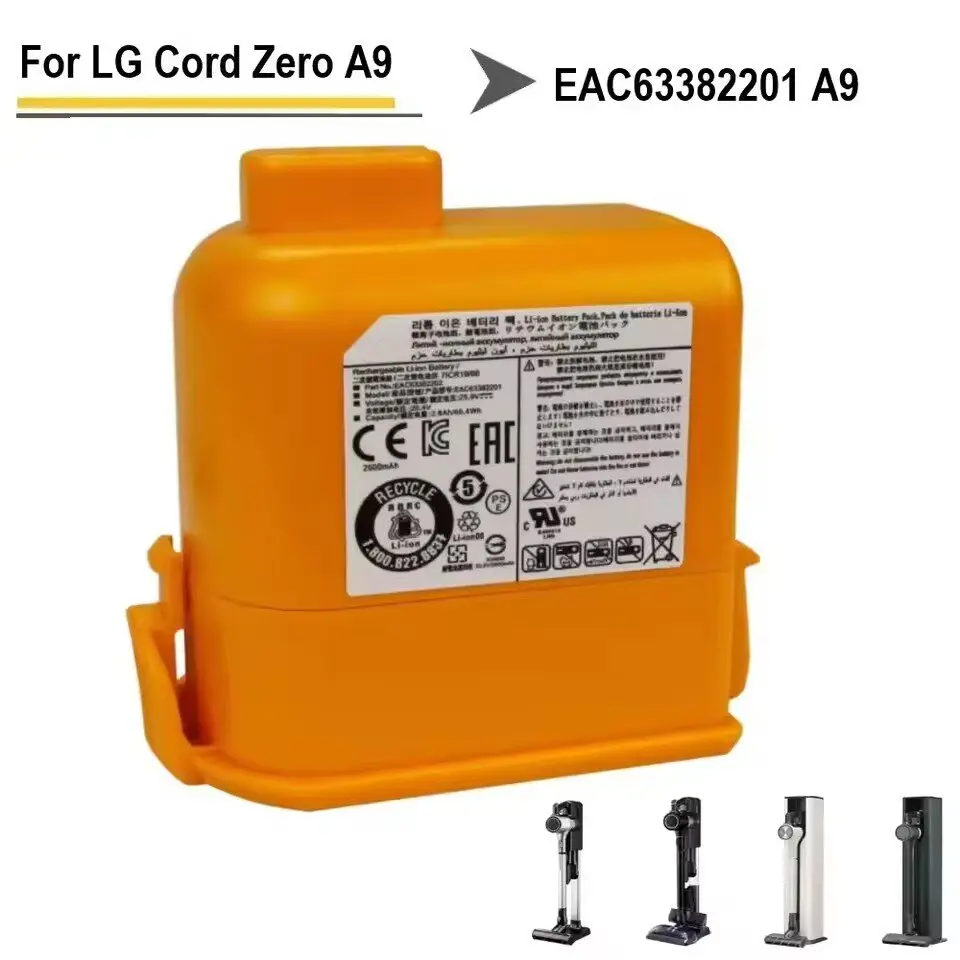 25.2V 5000mAh Replacement Battery for LG Cord Zero A9 A9+ Plus A905M A905RM A907GMS Vacuum Cleaner
25.2V 5000mAh Replacement Battery for LG Cord Zero A9 A9+ Plus A905M A905RM A907GMS Vacuum Cleaner