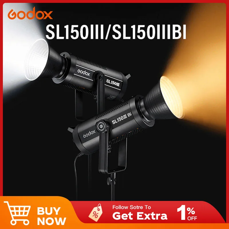 Godox SL150III SL-150III BI LED Video Light 150W Bowens Mount Daylight Balanced 5600K 2.4G Wireless X System Control by App
Godox SL150III SL-150III BI LED Video Light 150W Bowens Mount Daylight Balanced 5600K 2.4G Wireless X System Control by App