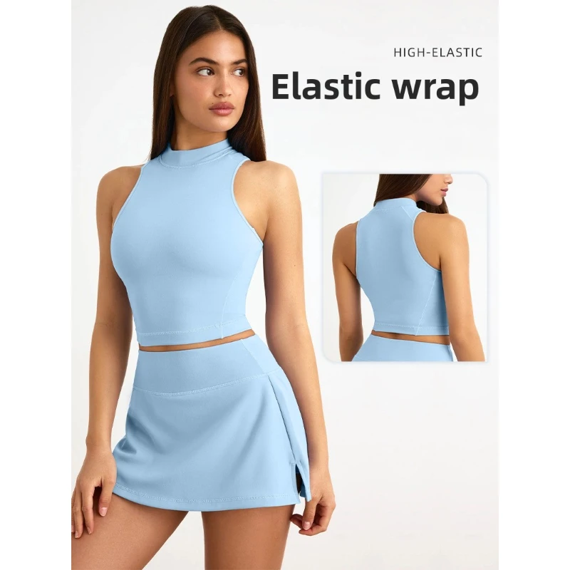 2025 Summer New Women's Sleeveless Slit Yoga Suit - Quick - Drying Breathable With A - Line Short Skirt Ideal For Workout
2025 Summer New Women's Sleeveless Slit Yoga Suit - Quick - Drying Breathable With A - Line Short Skirt Ideal For Workout