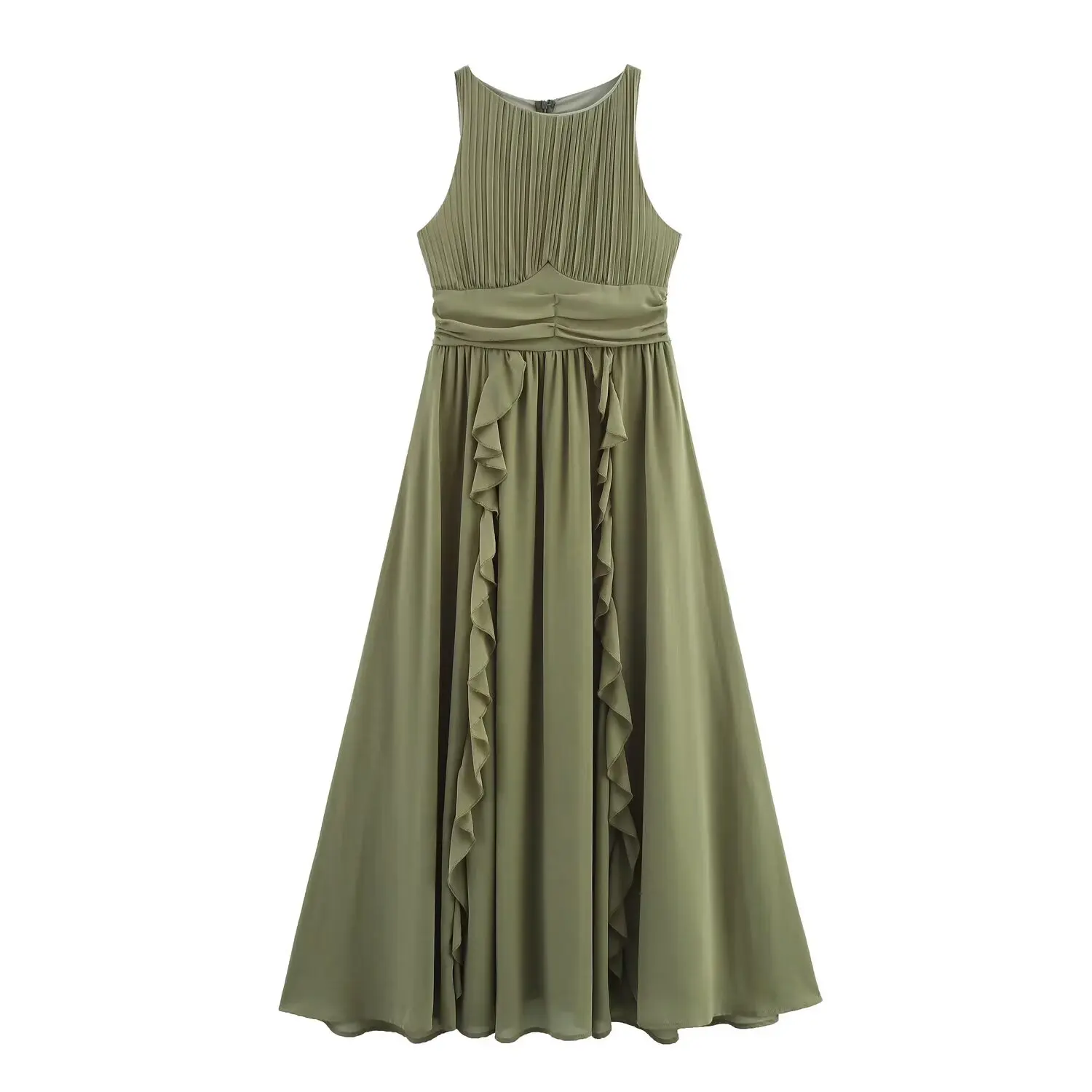 2025 Holiday Style Summer Sleeveless Long Dress Women's Bohemian Ruffle Trim Casual Beach Dress
2025 Holiday Style Summer Sleeveless Long Dress Women's Bohemian Ruffle Trim Casual Beach Dress