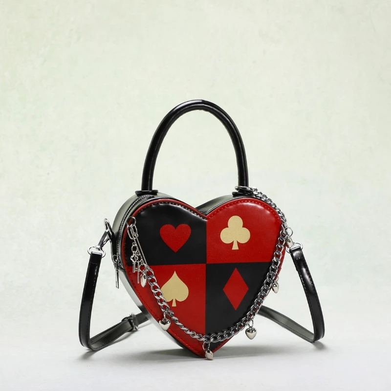 Women Shoudler Bag Women's Creative Poker Printed Chain Heart Shaped Bag Love Handheld Crossbody Bags Drop Shipping
Women Shoudler Bag Women's Creative Poker Printed Chain Heart Shaped Bag Love Handheld Crossbody Bags Drop Shipping