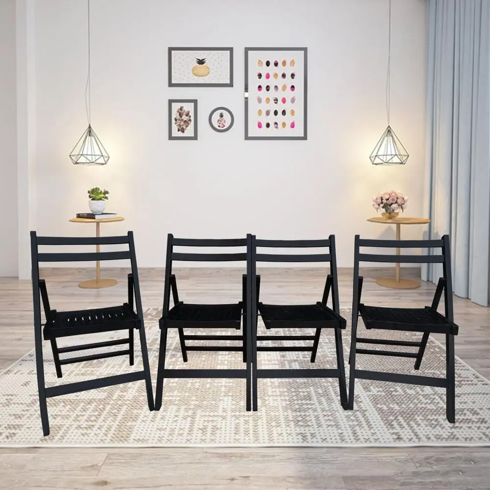 Set of 4 Vintage Style Wooden Party Chairs with Slatted Seats for Dining, Kitchen, Balcony, Weddings, and Outdoor Events in Blac
Set of 4 Vintage Style Wooden Party Chairs with Slatted Seats for Dining, Kitchen, Balcony, Weddings, and Outdoor Events in Blac